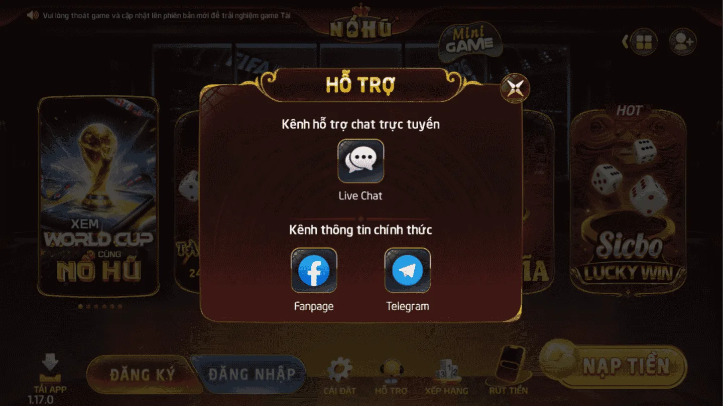 Kênh hỗ trợ Nohuwin