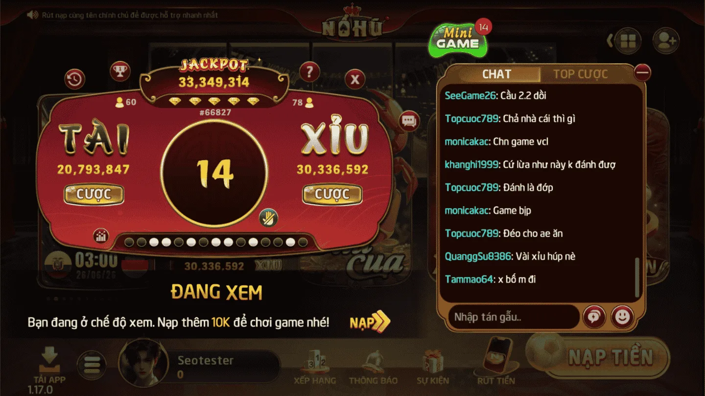 Game Tài xỉu Nohuwin
